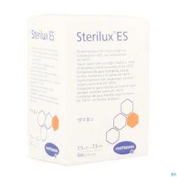 Sterilux Es 7,5x7,5cm 8pl.nst.100 P/s