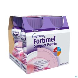 Fortimel Compact Protein Fraise Bouteilles 4x125 ml