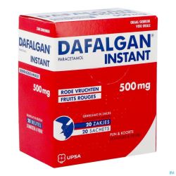 Dafalgan Instant Fruits Rouges 500mg Gran Sach 20