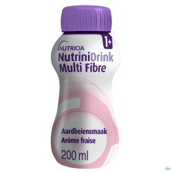 NutriniDrink Multi Fibre Arôme Fraise Bouteille 200ml