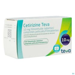 Cetirizine Teva 10mg Comp Pell 100