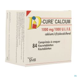 D Cure Calcium 1000mg/1000ui Comp Croquer 84