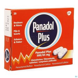 Panadol Plus 500mg/65mg Comp Pell 20 New