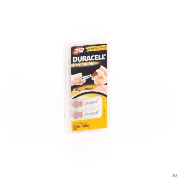 Duracell Easytab Pile Auditive Da13 6 Orange