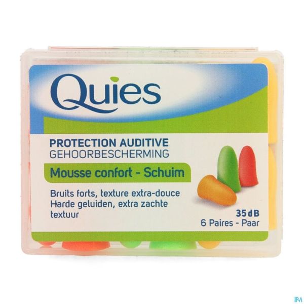 Quies Protection Auditive Mousse Fluo 6 Paires