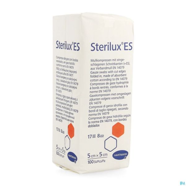 Sterilux Es 5x5cm 8pl.nst. 100 P/s