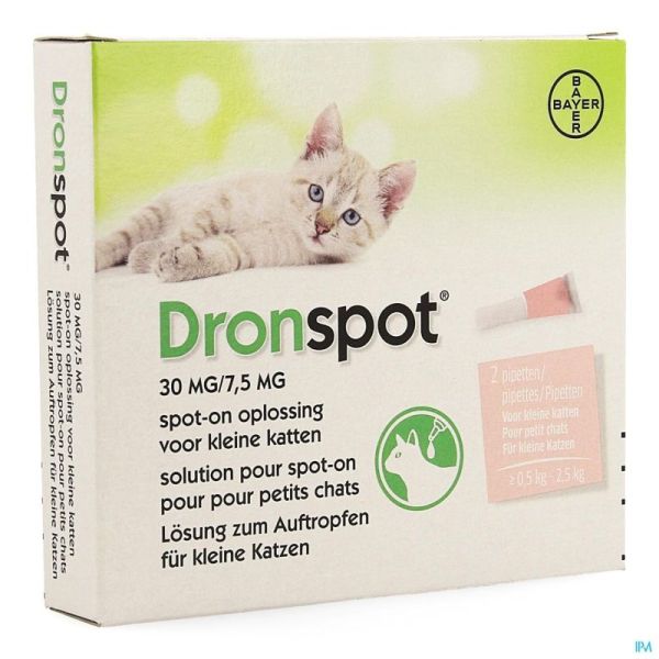 Dronspot 30mg/7,5mg Spot-on Chat P.>0,5-2,5kg Pip2