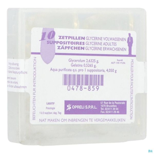 Glycerine Sopreli Supp Ad 10