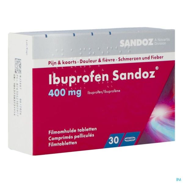 Ibuprofen Sandoz 400mg Comp Pell 30