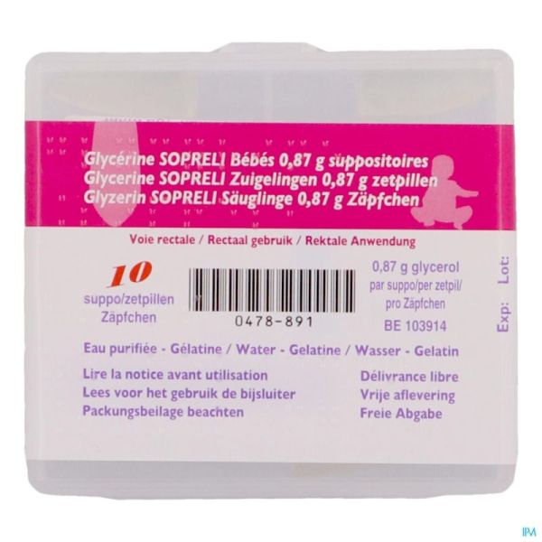 Suppo glycerine Sopreli bébés 10