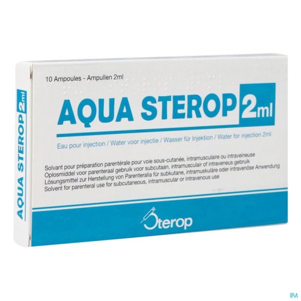 Aqua Sterop Pour Inj Solvens Amp 10 X 2ml